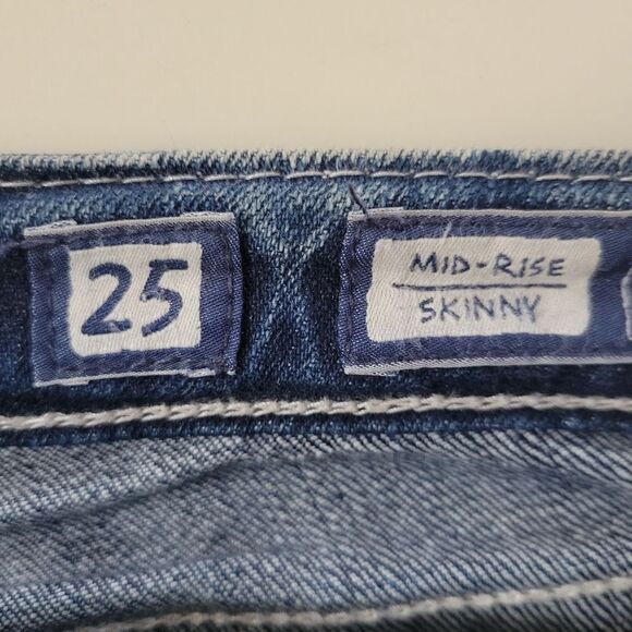 Miss Me Mid-Rise Skinny Blue Denim Jeans - Picture 6 of 16